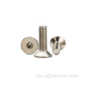 Keluli tahan karat SUS316 Hex Socket Flat Head Screw